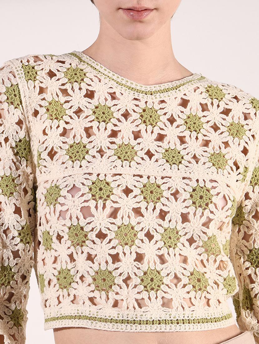 women crochet detailed crop top - 21661757 - Standard Image - 6