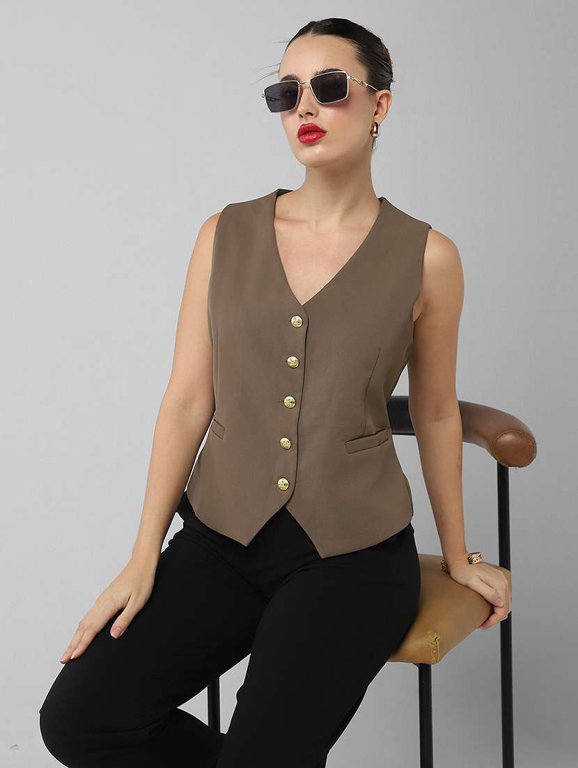 women solid sleeveless vest top - 21661773 -  Standard Image - 1