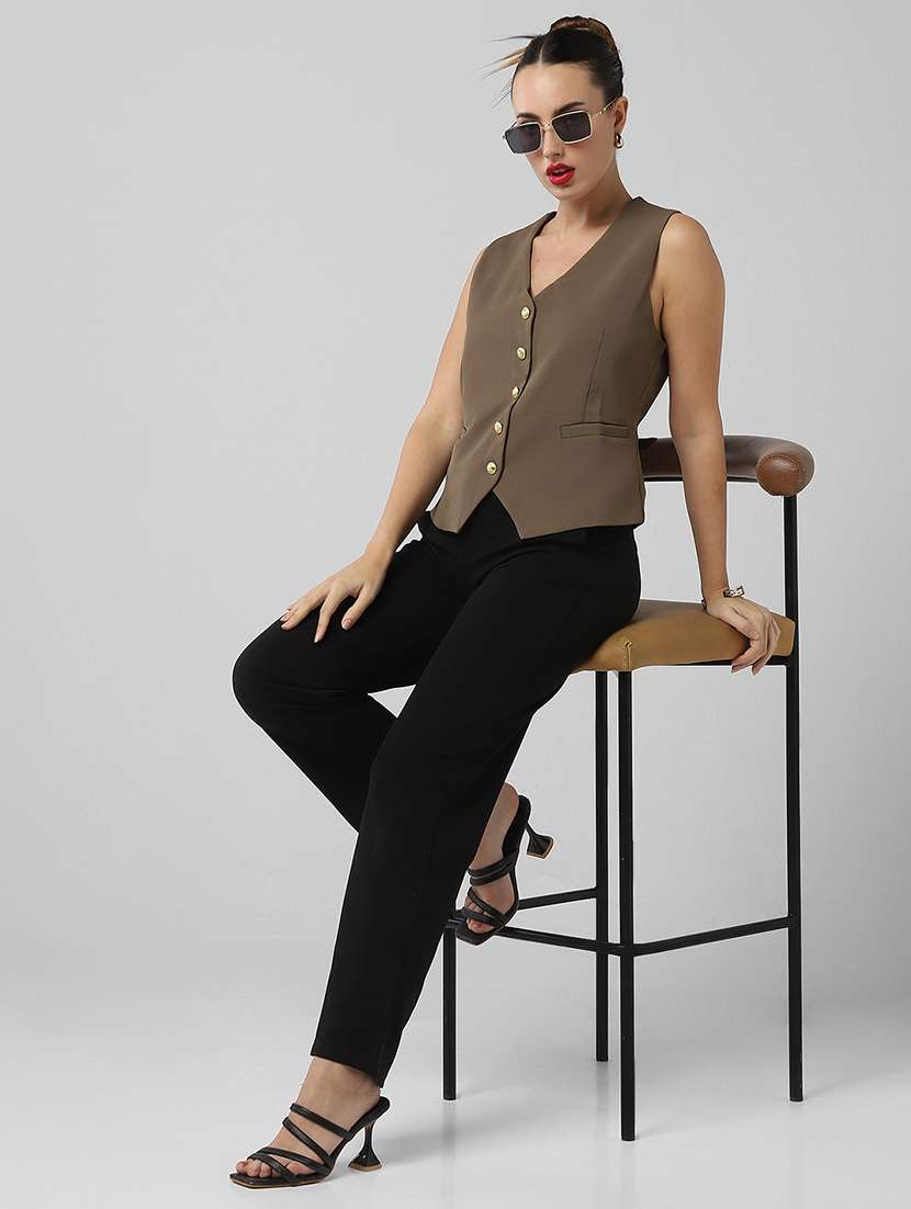 women solid sleeveless vest top - 21661773 -  Standard Image - 4