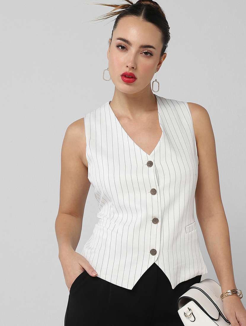 women solid sleeveless vest top - 21661775 -  Standard Image - 1