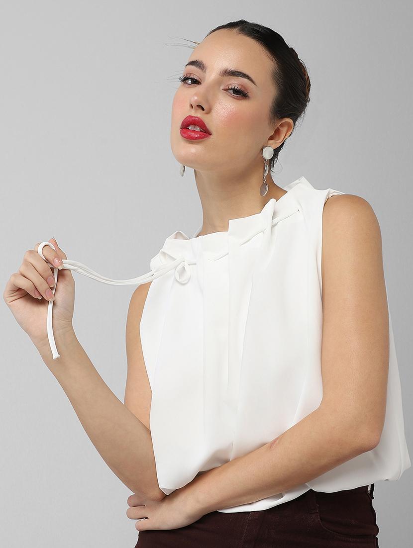women solid sleeveless regular top - 21661778 - Standard Image - 1