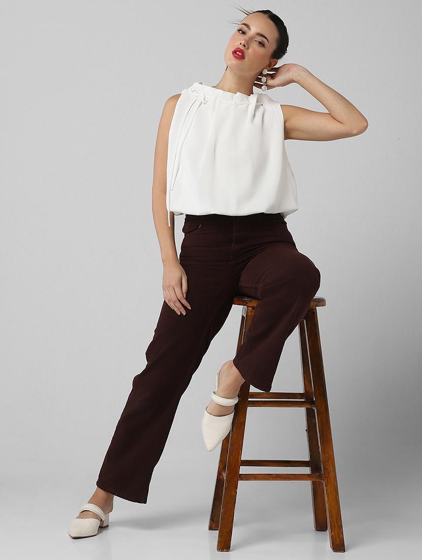 women solid sleeveless regular top - 21661778 - Standard Image - 4