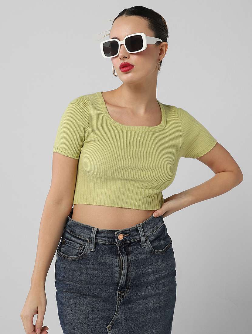 women solid short sleeves top - 21661780 - Standard Image - 1