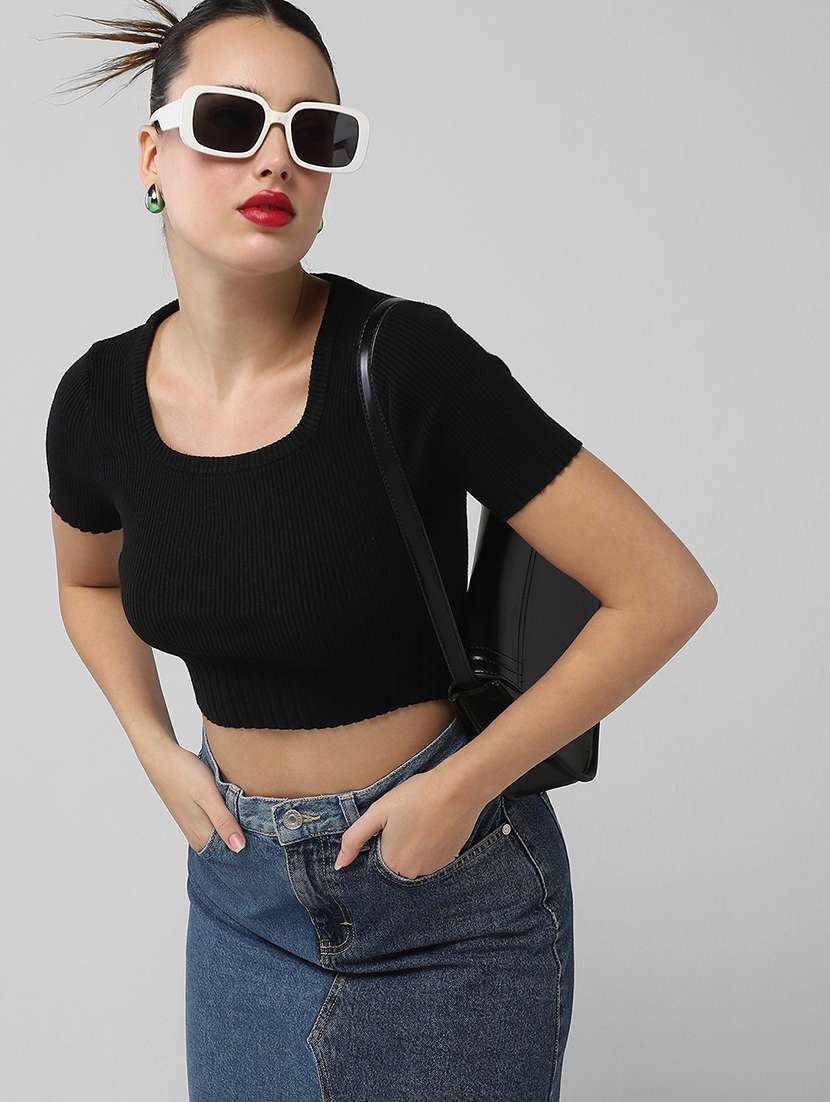 women solid short sleeves top - 21661781 -  Standard Image - 1