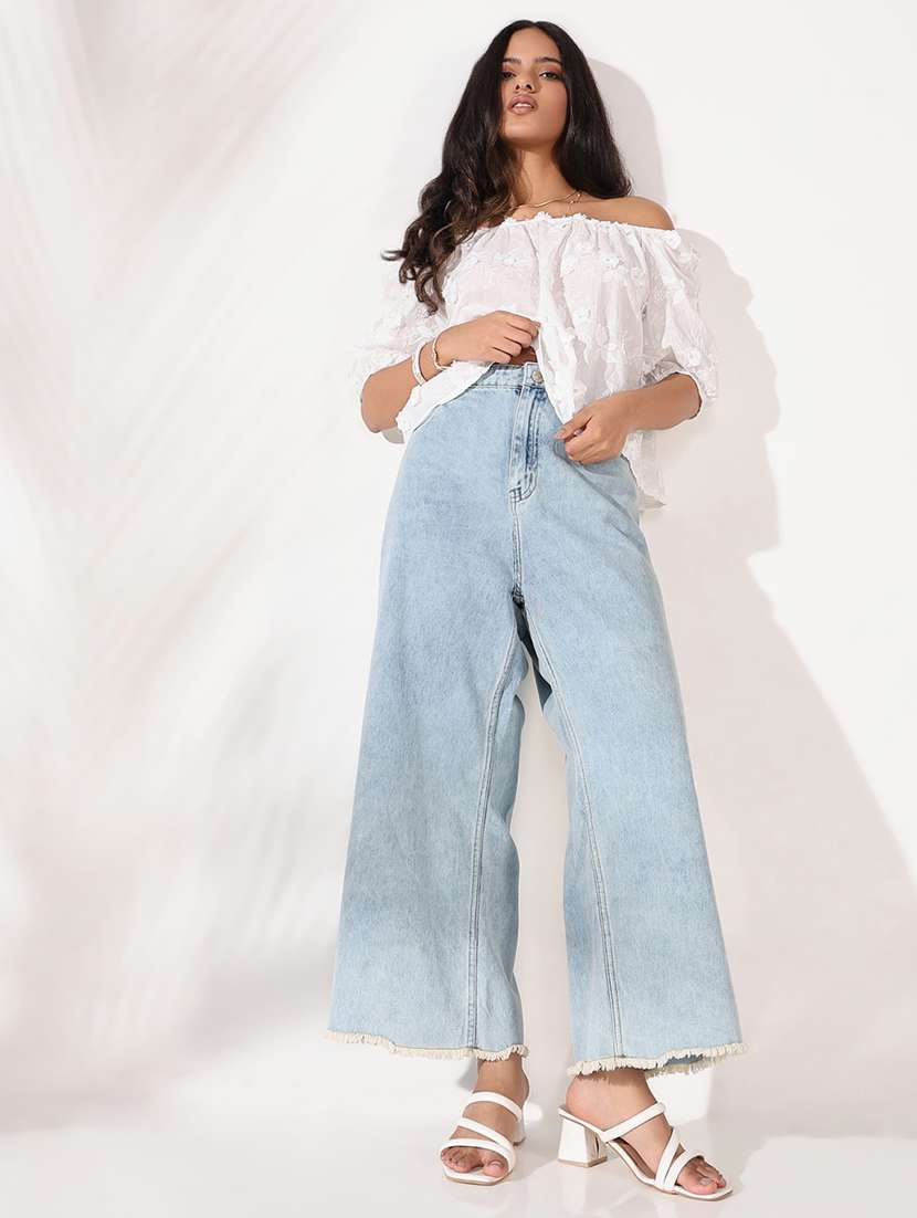 women self designed off shoulder regular top - 21661782 -  Standard Image - 4