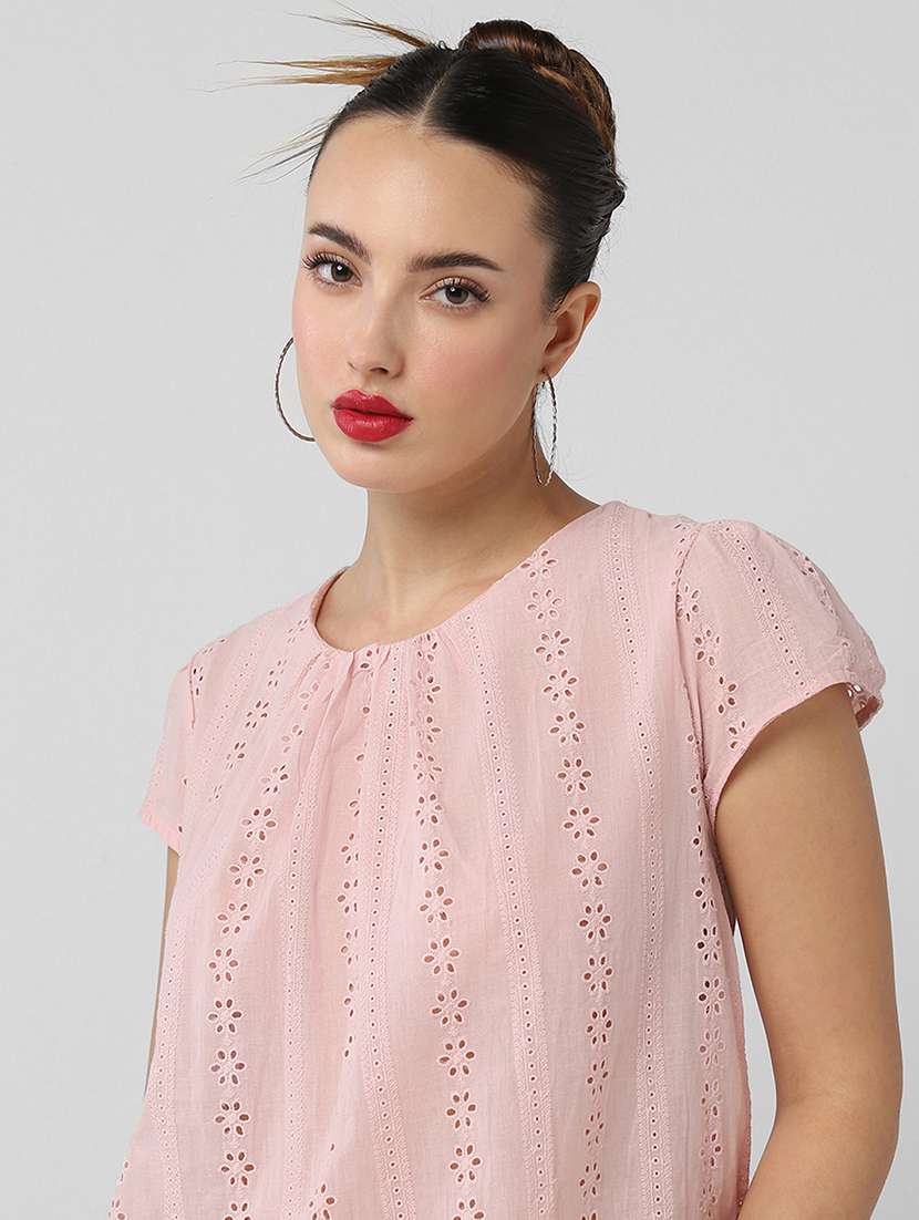 women schiffli detailed regular top - 21661784 -  Standard Image - 6