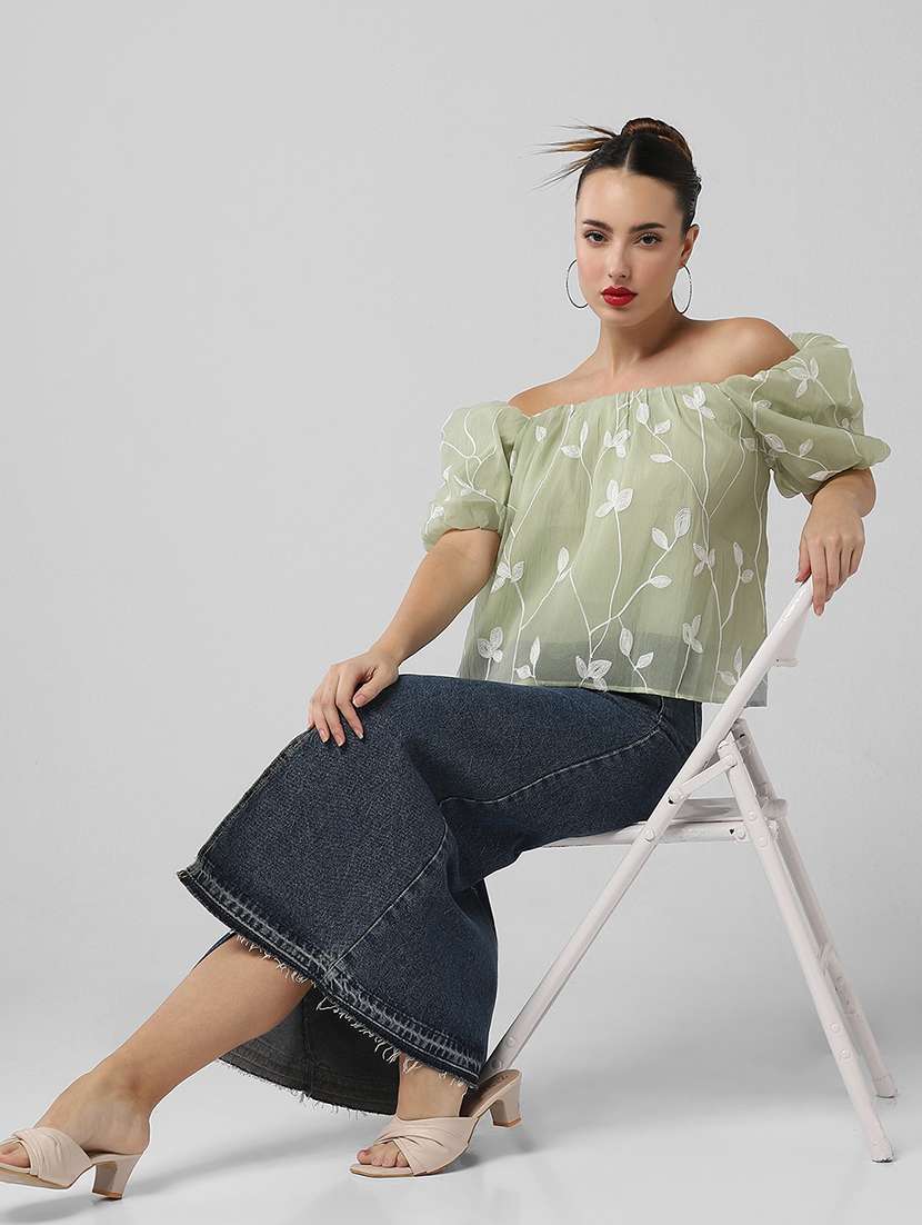 women self designed off shoulder regular top - 21661787 - Standard Image - 6