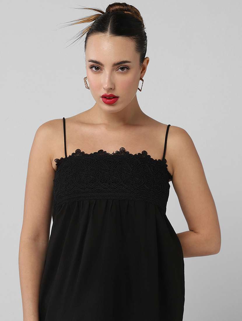 women lace detailed shoulder strap a-line top - 21661801 -  Standard Image - 6