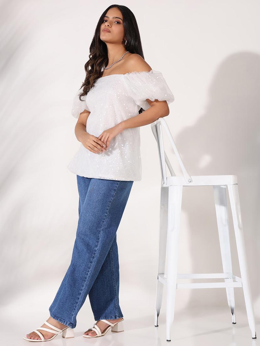 women embellished off shoulder top - 21661804 - Standard Image - 1