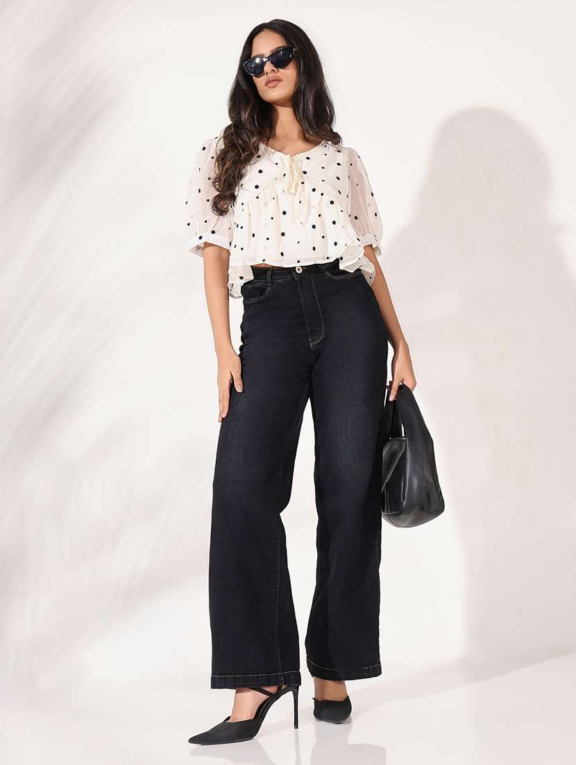 women printed puff sleeves a-line top - 21661830 -  Standard Image - 4