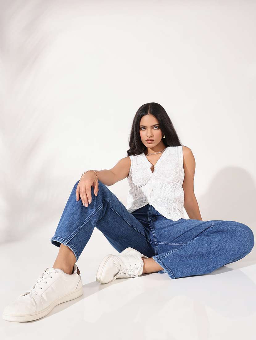 women crochet detailed vest top - 21661842 -  Standard Image - 4