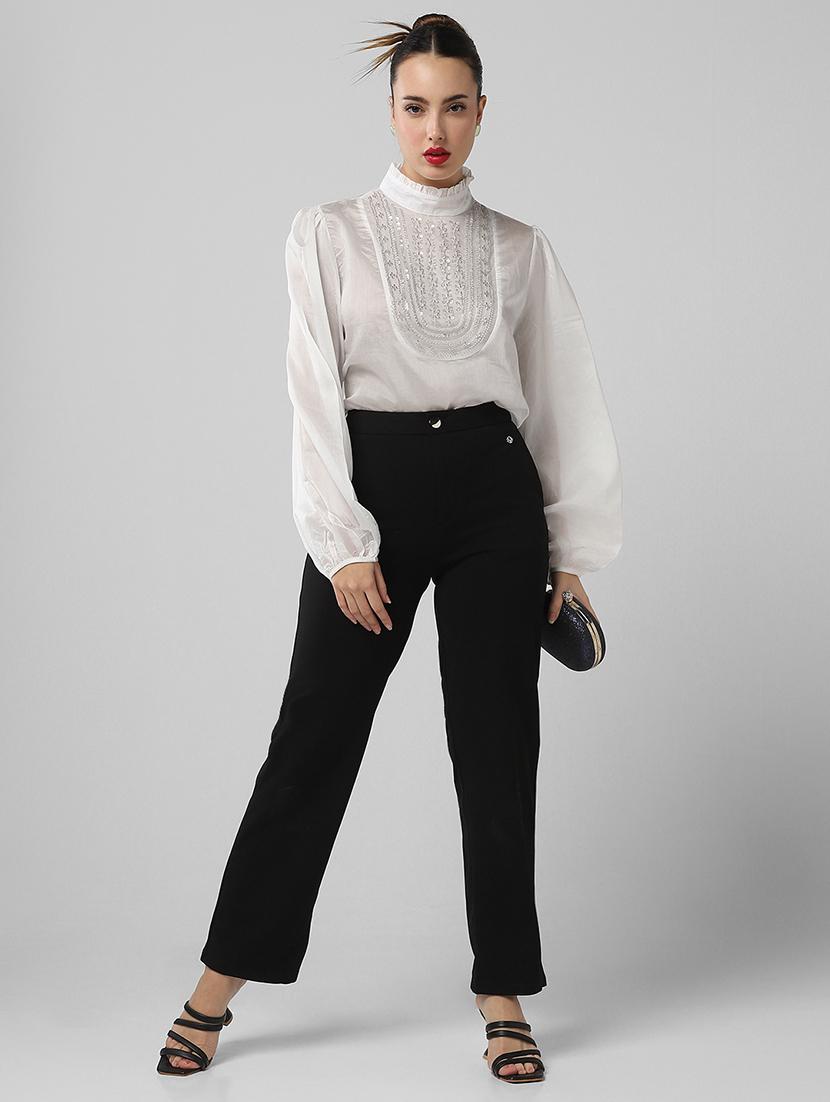 women embellsiehed puff sleeves regular top - 21661844 - Standard Image - 4