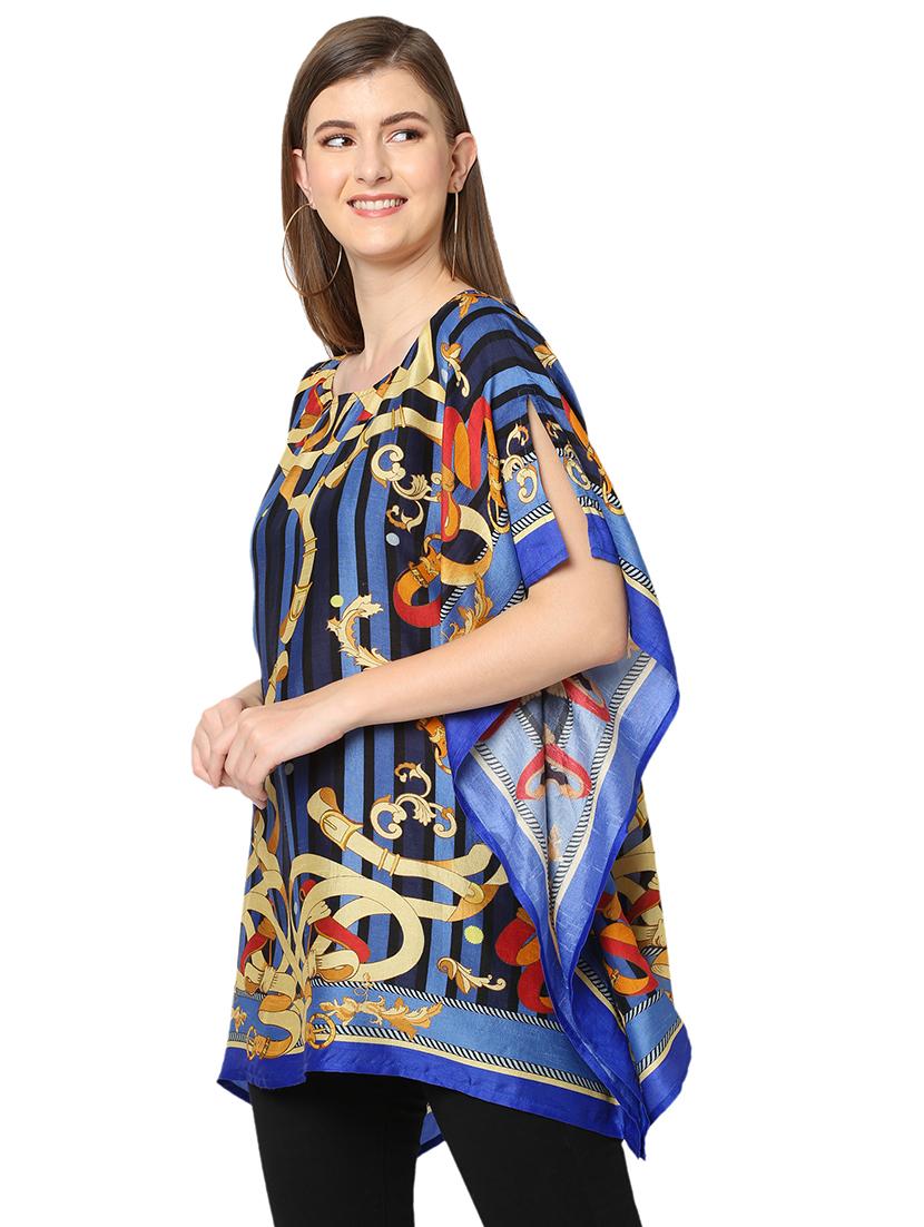 women printed relaxed fit kaftan tunic - 21661950 - Standard Image - 1