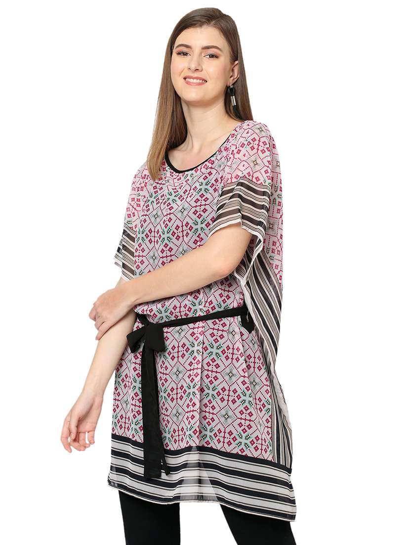 women printed relaxed fit kaftan tunic - 21661955 -  Standard Image - 1