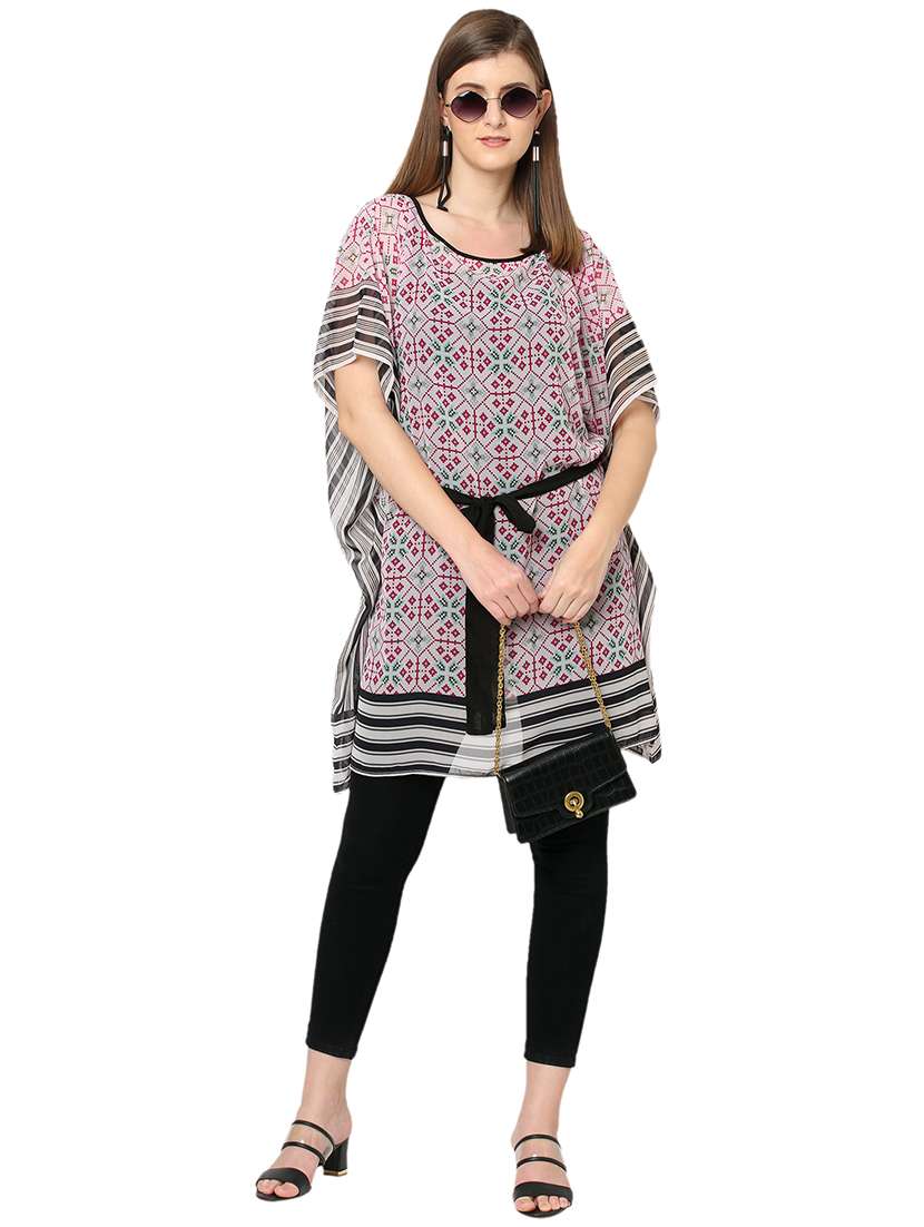 women printed relaxed fit kaftan tunic - 21661955 -  Standard Image - 4