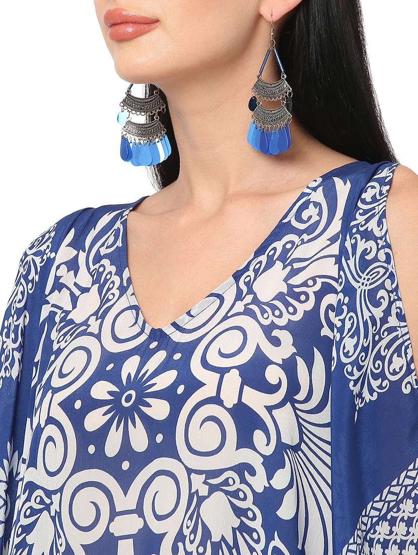 women printed relaxed fit kaftan tunic - 21661957 - Standard Image - 6