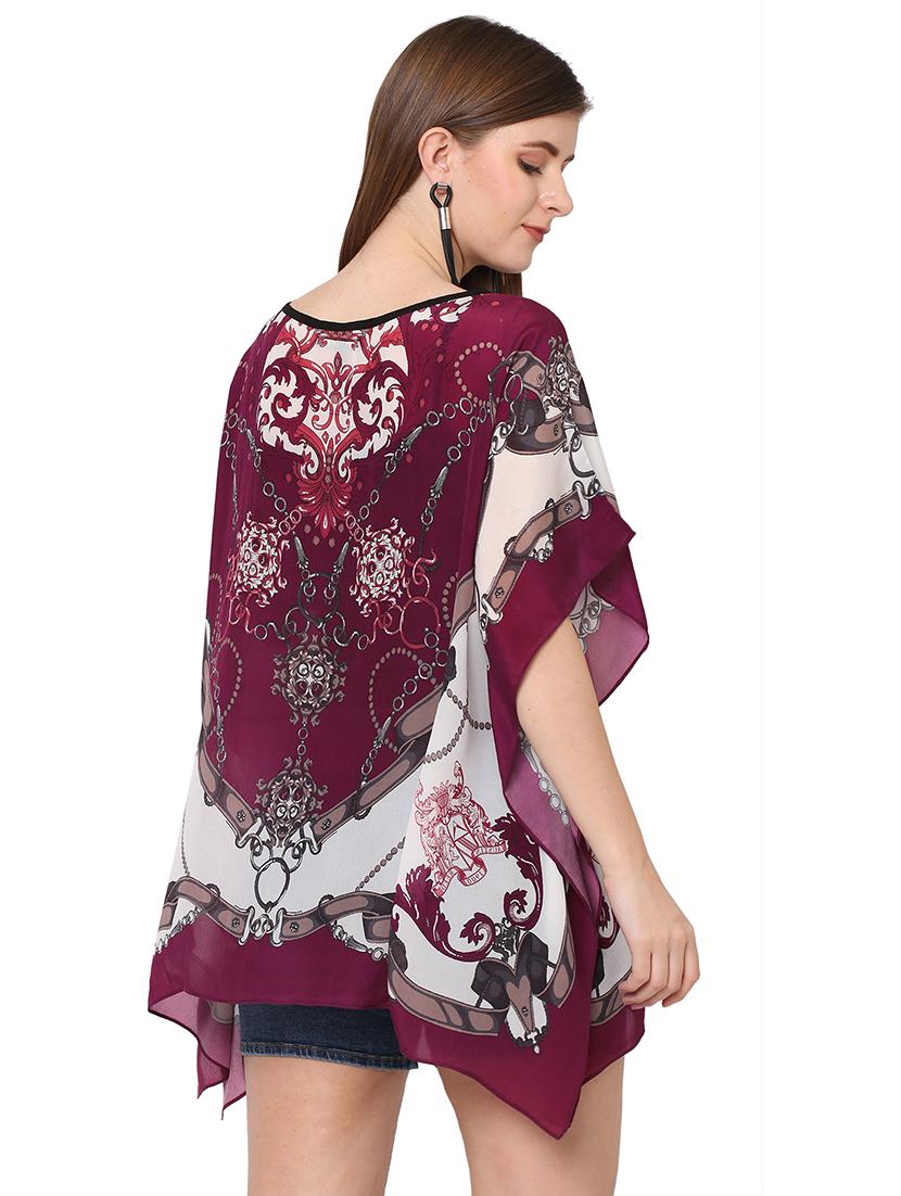 women printed relaxed fit kaftan tunic - 21661961 - Standard Image - 4