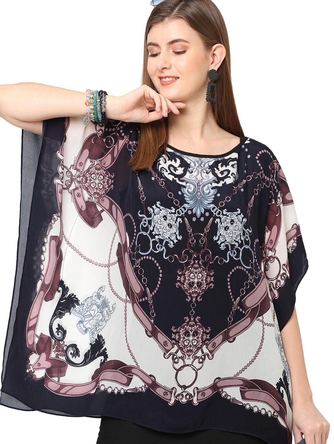 women printed relaxed fit kaftan tunic - 21661987 -  Standard Image - 1