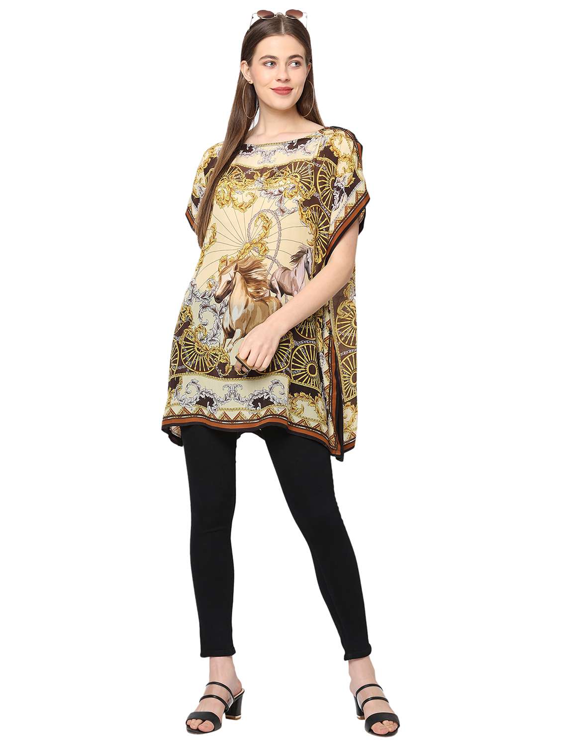 women printed relaxed fit kaftan tunic - 21661988 -  Standard Image - 4