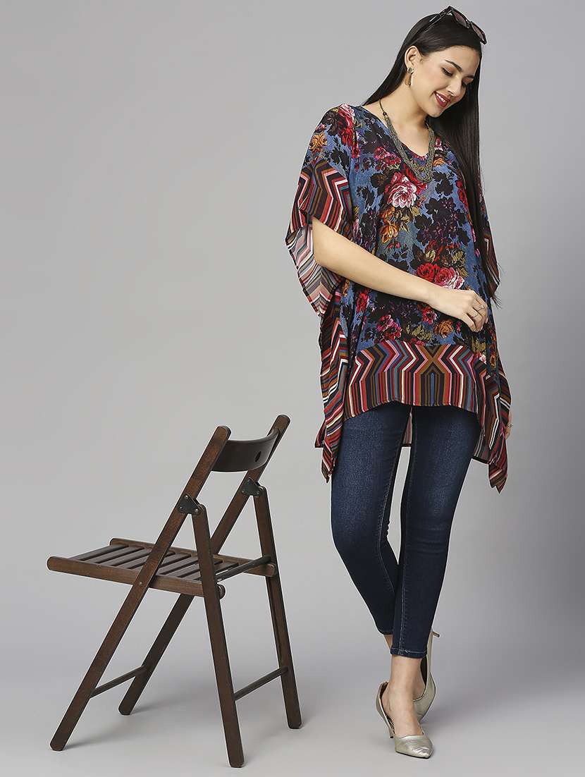 women floral print relaxed fit kaftan tunic - 21662006 -  Standard Image - 4