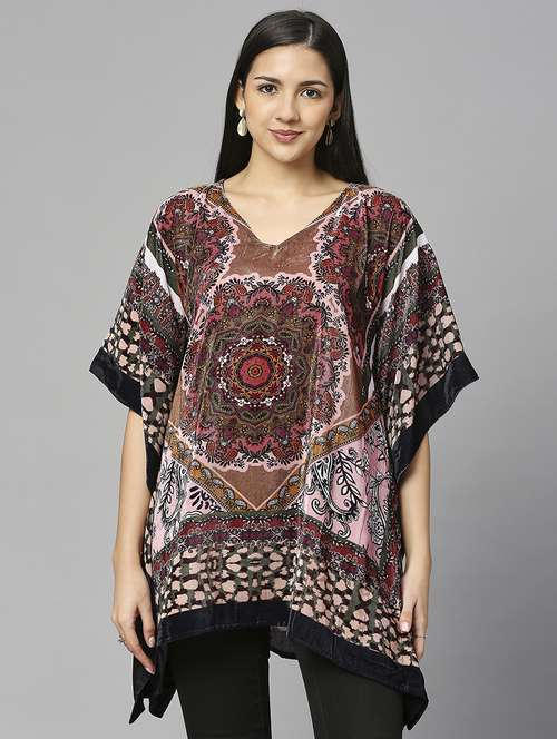 women printed relaxed fit kaftan tunic - 21662008 -  Standard Image - 0