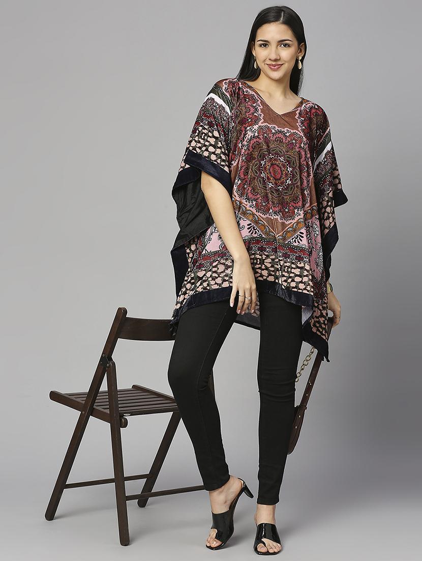 women printed relaxed fit kaftan tunic - 21662008 - Standard Image - 4
