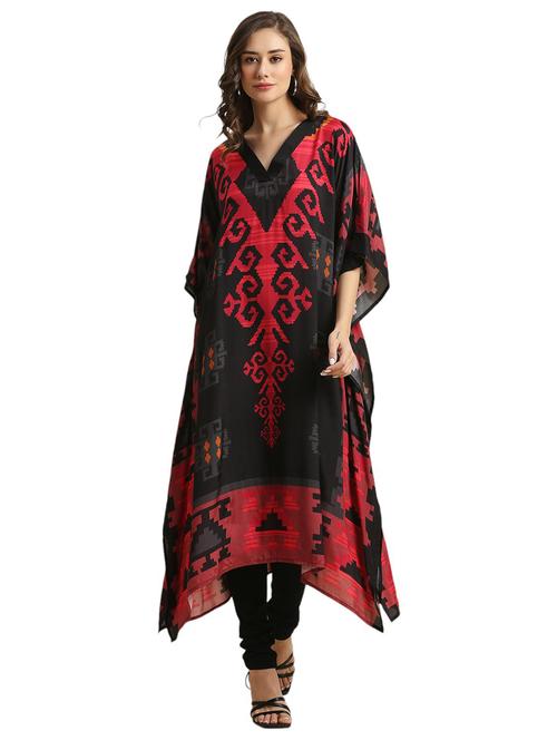 women printed kimono sleeves kaftan kurta - 21662009 -  Standard Image - 0