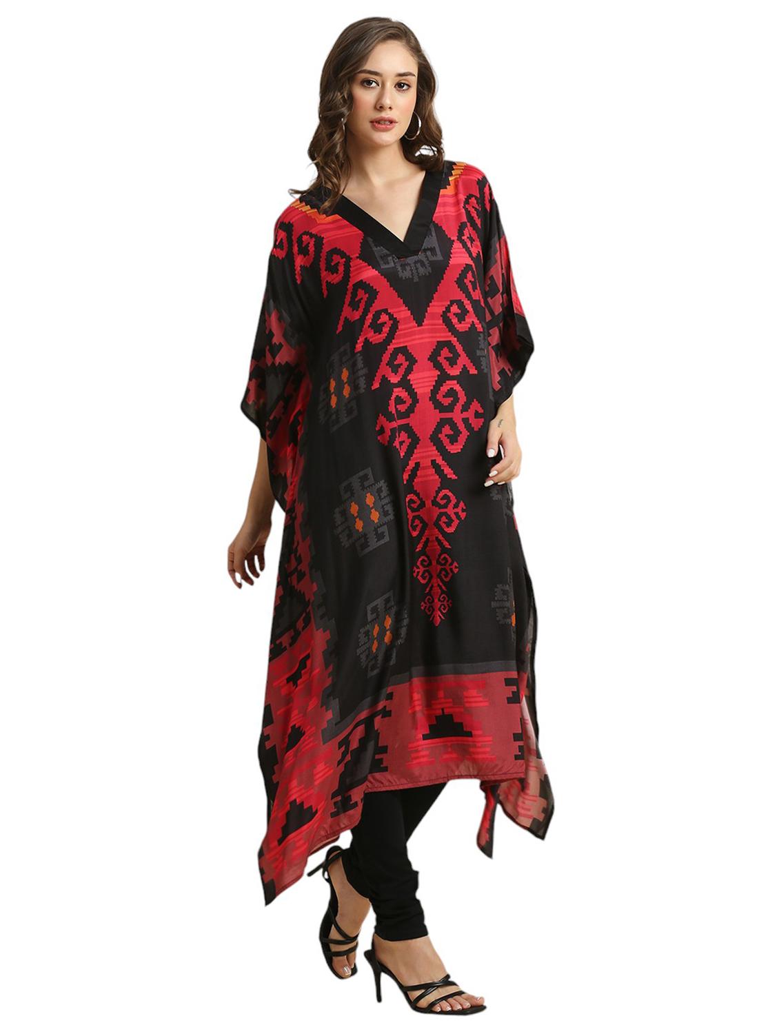 women printed kimono sleeves kaftan kurta - 21662009 -  Standard Image - 1