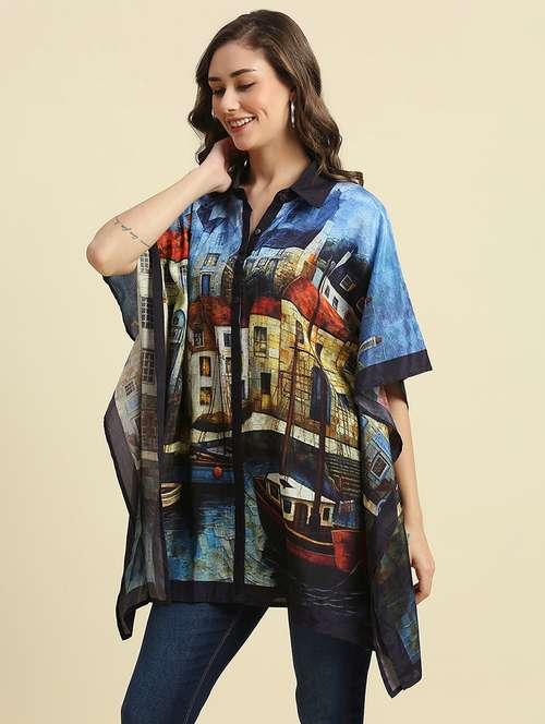 women multi color printed kaftan tops - 21662012 - Standard Image - 0
