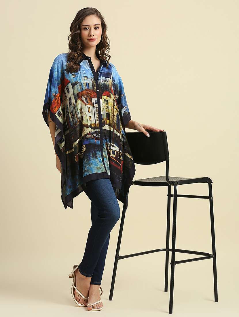 women multi color printed kaftan tops - 21662012 - Standard Image - 4
