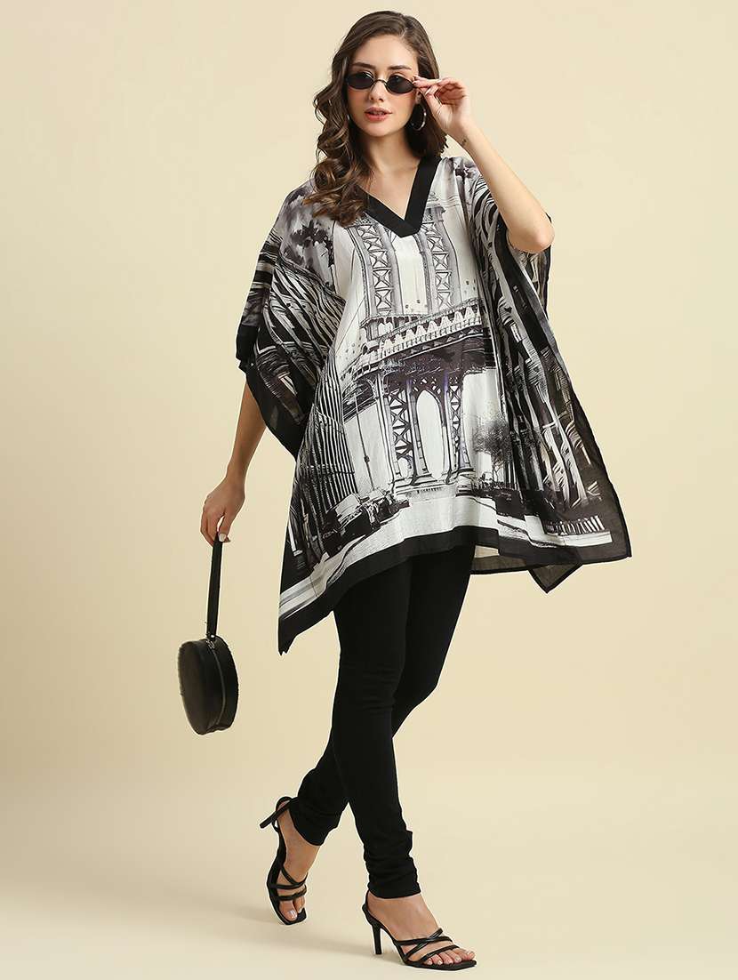 women white printed kaftan tops - 21662013 -  Standard Image - 4