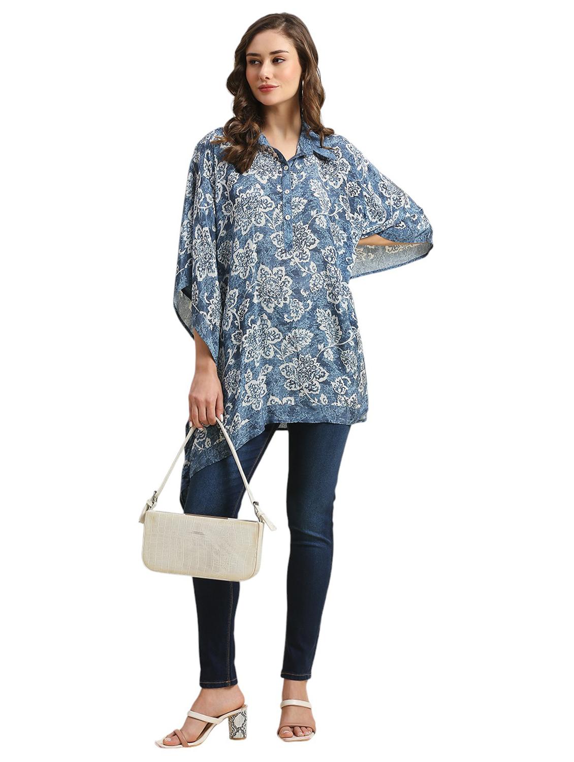 women printed relaxed fit kaftan tunic - 21662015 - Standard Image - 4