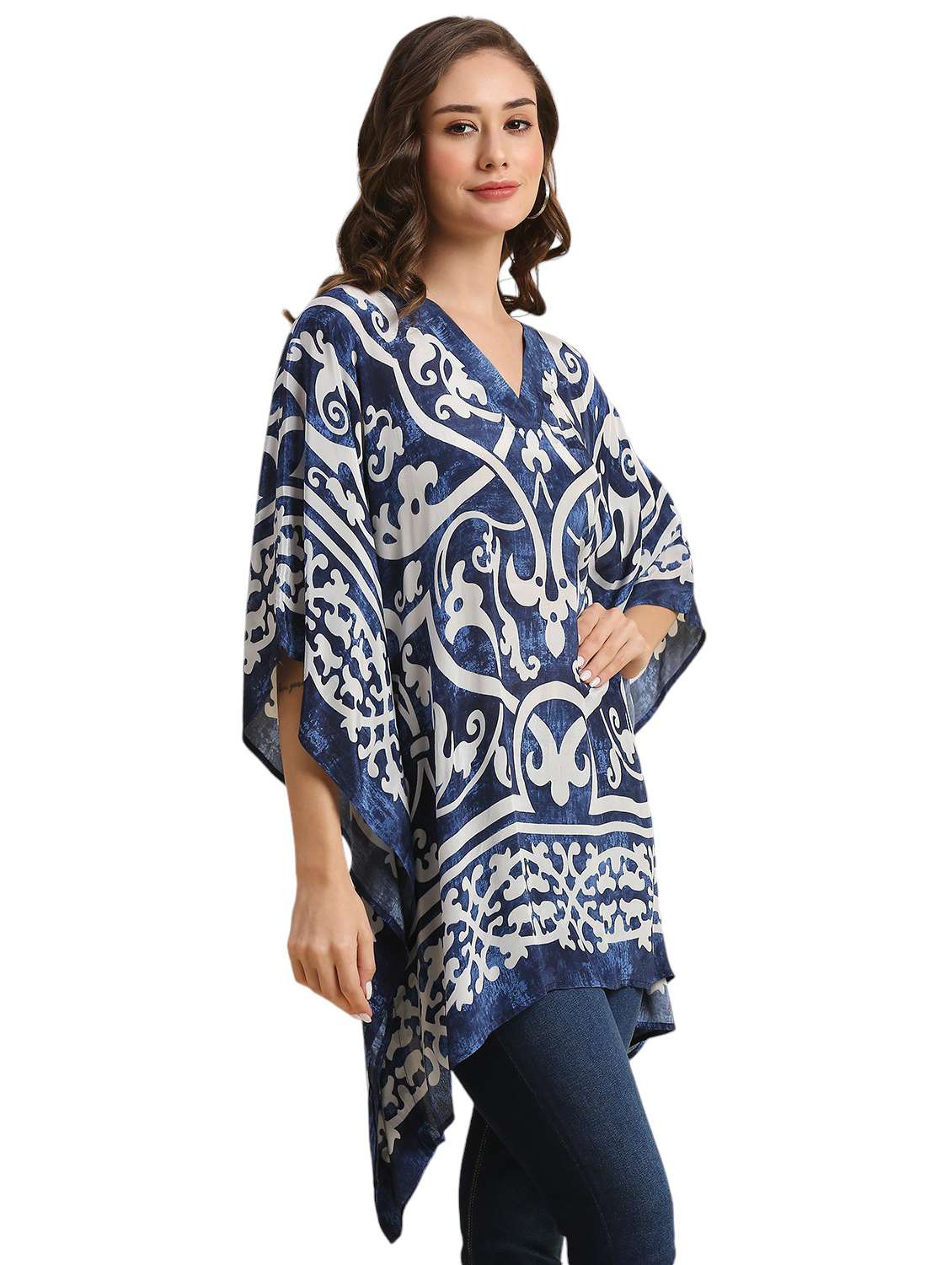 women printed relaxed fit kaftan tunic - 21662017 -  Standard Image - 1