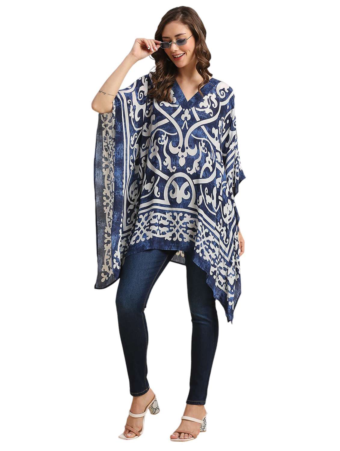 women printed relaxed fit kaftan tunic - 21662017 -  Standard Image - 4