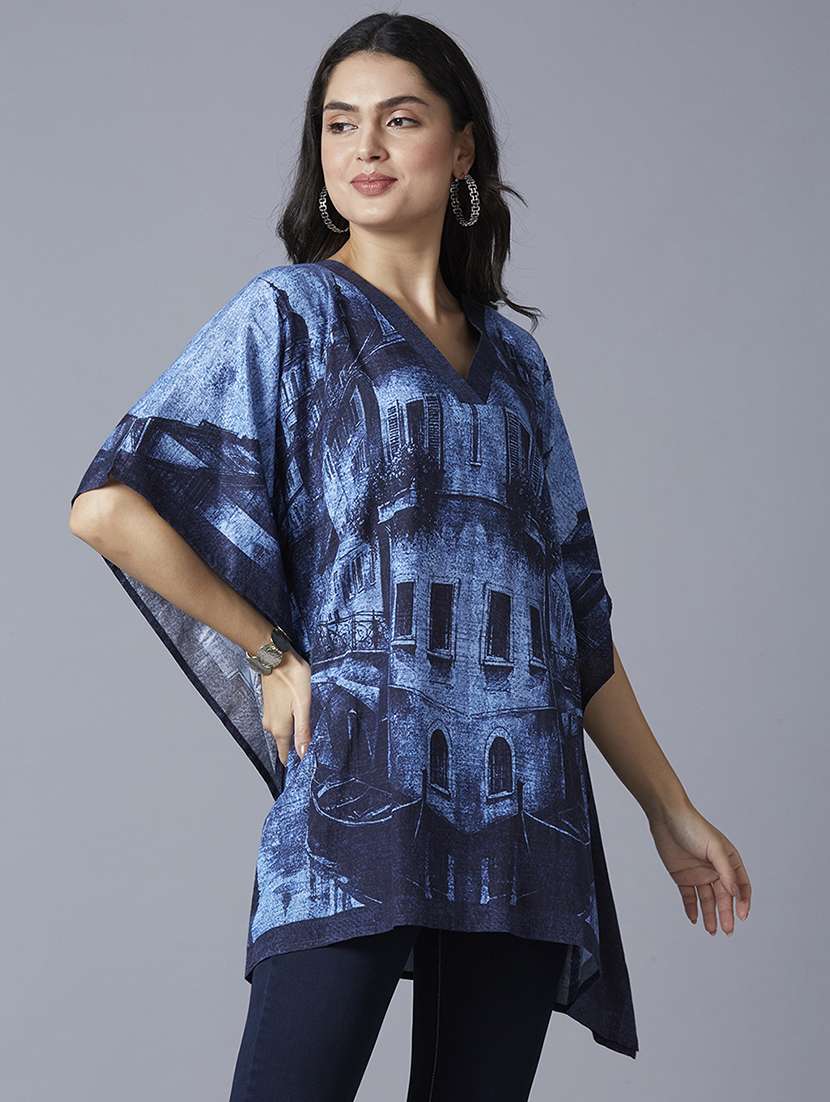 women printed relaxed fit kaftan tunic - 21662023 -  Standard Image - 1