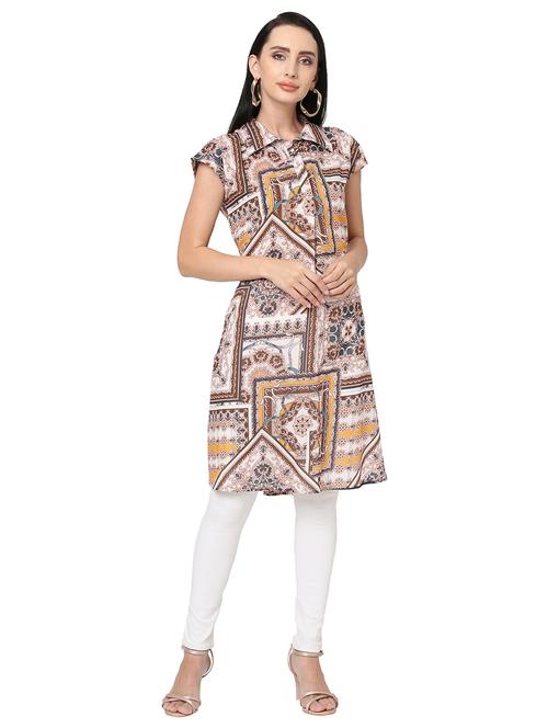 women printed short sleeve straight kurta - 21662090 -  Standard Image - 0