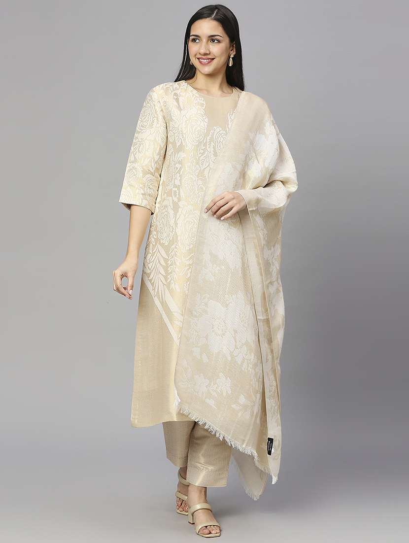 women three quarter sleeve kurta pant with dupatta set - 21662117 -  Zoom Image - 0
