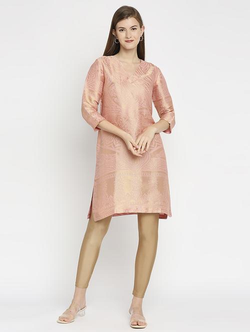 women self design three quarter sleeve staright kurta - 21662130 - Standard Image - 0