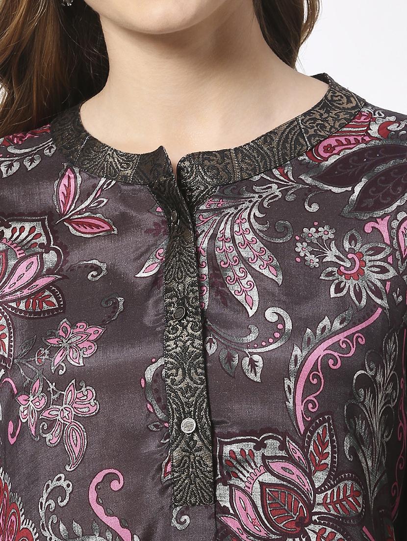 women floral long sleeve straight kurta - 21662174 - Standard Image - 6