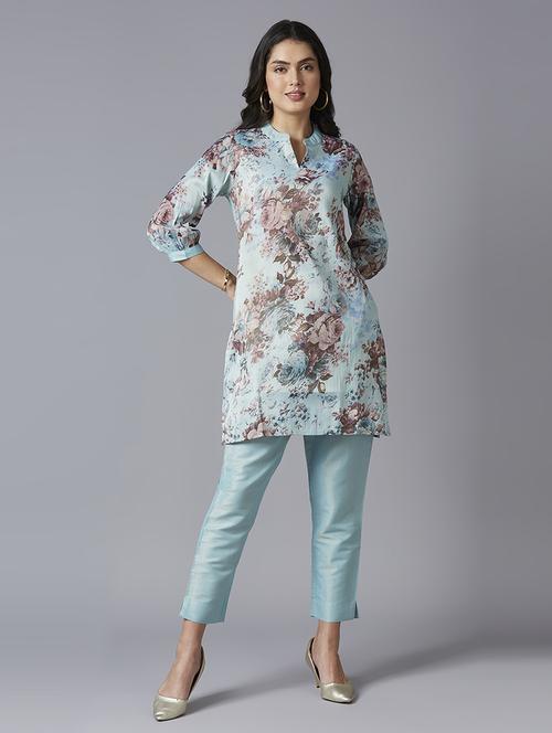 women floral mandarin neck straight kurta - 21662198 -  Standard Image - 0
