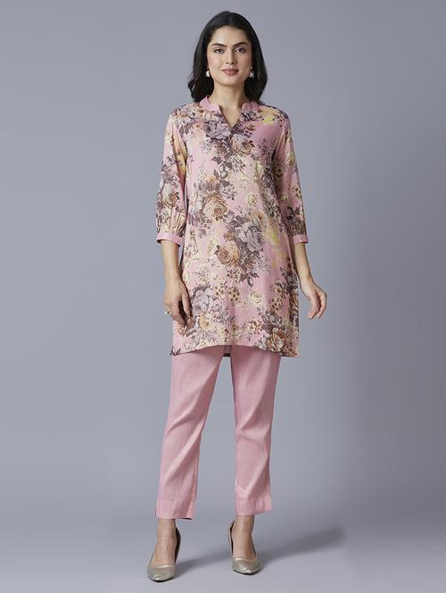 women floral mandarin neck straight kurta - 21662199 - Standard Image - 0