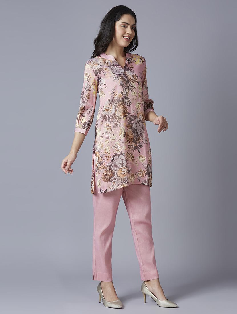 women floral mandarin neck straight kurta - 21662199 - Standard Image - 1