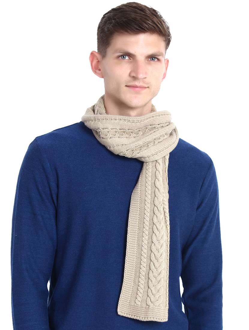 stylish winter knit self design muffler for men - 21662217 -  Standard Image - 1
