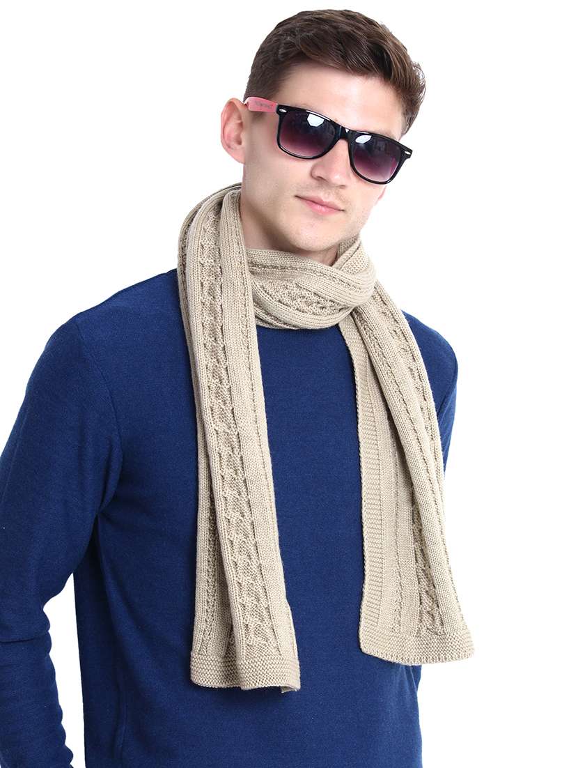 stylish winter knit self design muffler for men - 21662217 -  Standard Image - 4