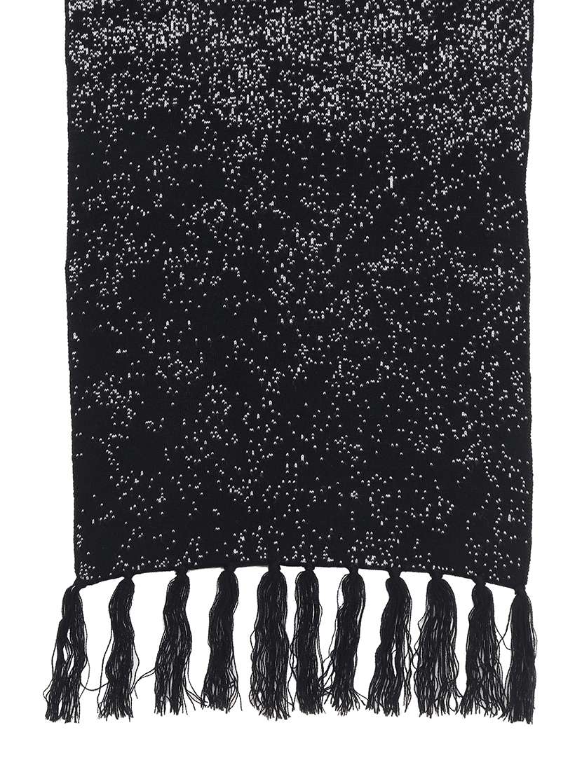 women black self design muffler - 21662240 - Standard Image - 6