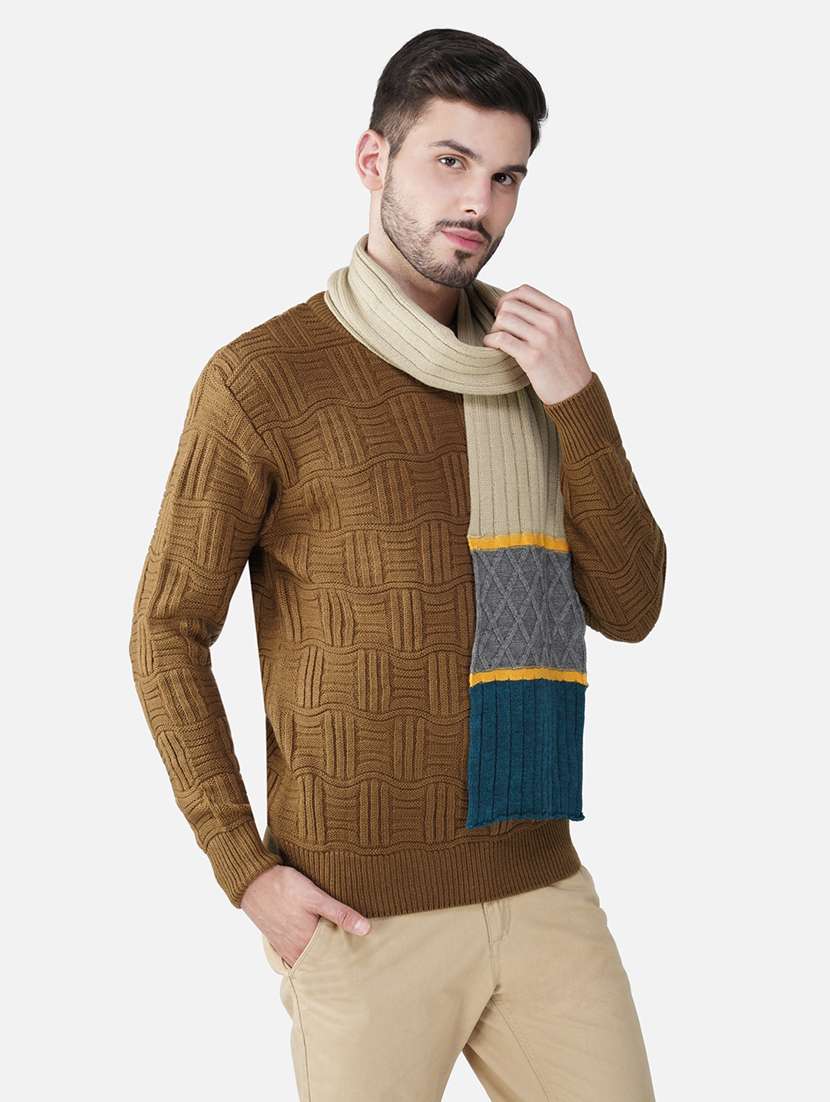 stylish winter knit muffler for men - 21662247 -  Standard Image - 1