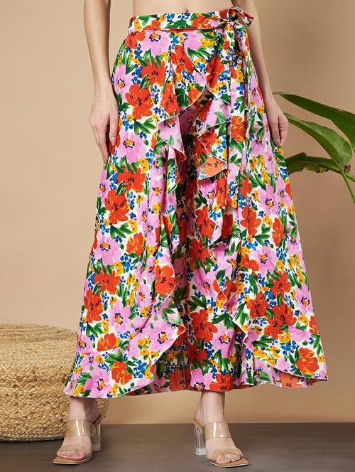 women florals printed wrap skirt - 21662313 - Standard Image - 0