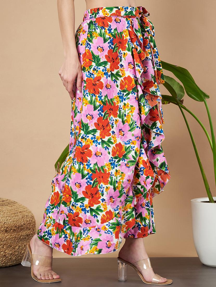 women florals printed wrap skirt - 21662313 - Standard Image - 1