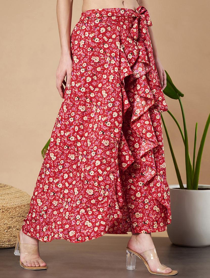 women florals printed wrap skirt - 21662317 - Standard Image - 1