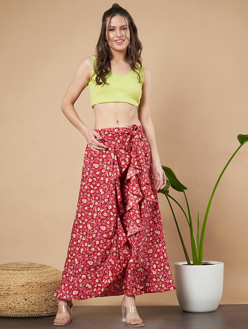 women florals printed wrap skirt - 21662317 - Standard Image - 4